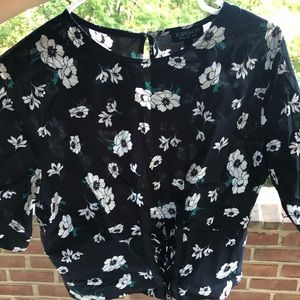 TopShop Floral Crop Top with Corset